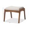 Baxton Studio Roxy Walnut Finishing and Light Beige Upholstered Ottoman 133-7143 - alternate 2